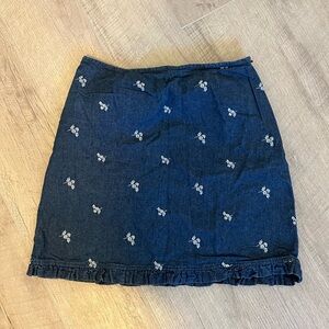 Kookai Navy Floral Mini Skirt